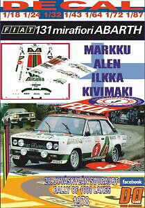 yz͌^ fJ[ fJ[tBAbgAog}NAdecal fiat 131 abarth markku alen 1000 lakes r 1978 winner 01