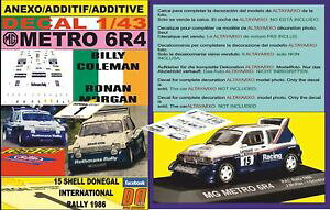 �y���������z�͌^�� ���f���J�[ �A�l�b�N�X�f�J�[�����g���R�[���}���h�j�S�[��annex decal 143 mg metro 6r4 b coleman donegal r 1986 winner 01