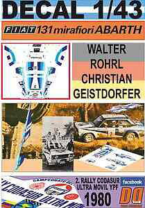 yz͌^ fJ[ fJ[tBAbgAogR_X[decal 143 fiat 131 abarth w rohrl r codasur 1980 winner 01