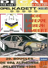 【送料無料】模型車 モデルカー デカールオペルカデットグシラレッペブークルドスパdecal opel kadett gsi j lareppe boucles de spa 1986 12nd 01