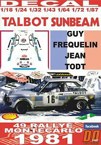 �y���������z�͌^�� ���f���J�[ �f�J�[���^���{�b�g�T���r�[�����[�^�X�t���N���������e�J����decal talbot sunbeam lotus g frequelin r montecarlo 1981 2nd 01