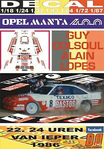 �y���������z�͌^�� ���f���J�[ �f�J���I�y���}���^�R���\�E��decal opel manta 400 gcolsoul ypres 24 hours r 1986 dnf 06