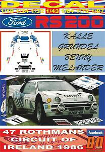 �y���������z�͌^�� ���f���J�[ �f�J�[���t�H�[�h�O�����f���I�u�A�C�������hdecal ford rs200 kgrundel cof ireland 1986 dnf 06