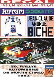 �y���������z�͌^�� ���f���J�[ �f�J���t�F���[���A���h���G�b�g�����e�J����decal ferrari 308 gtb jcandruet r montecarlo 1982 dnf 06