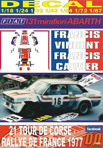 yz͌^ fJ[ fJ[tBAbgAogBZgc[hRZdecal fiat 131 abarth fvincent tour de corse 1977 5th 06