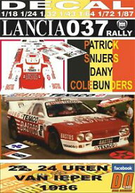 【送料無料】模型車 モデルカー デカルランチアラリーウレンヴァンdecal lancia 037 rally psnijers 24 uren van ieper 1986 2nd 06