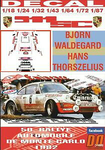 �y���������z�͌^�� ���f���J�[ �f�J���|���V�F�E�H���f�K�[�h�����e�J����decal porsche 911 sc bwaldegard r montecarlo 1982 dnf 06