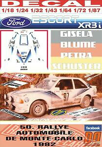 �y���������z�͌^�� ���f���J�[ �f�J���t�H�[�h�G�X�R�[�g�����e�J����decal ford escort xr3i gblume r montecarlo 1982 dnf 06
