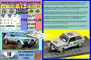 �y���������z�͌^�� ���f���J�[ �A�l�L�\�f�J�[���^���{�b�g�T���r�[�����[�^�X�K�C�t���P���������[anexo decal 143 talbot sunbeam lotus guy frequelin rac rally 1980 3rd 06