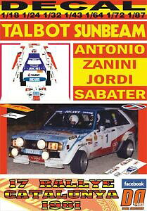 �y���������z�͌^�� ���f���J�[ �f�J�[���^���{�b�g�T���r�[�����[�^�X�U�j�[�jdecal talbot sunbeam lotus azanini rcatalunya 1981 dnf 09