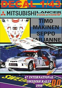 �y���������z�͌^�� ���f���J�[ �f�J�[�������T�[�}�L�l���X�E�F�[�f��decal 143 mitsubishi lancer evo iv tmakinen swedish r 1998 winner 09