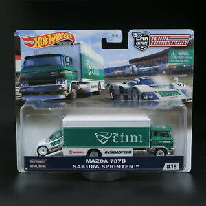 �y���������z�͌^�� ���f���J�[ �z�b�g�z�C�[���`�[���g�����X�|�[�g�T�N���X�v�����^�[�}�c�_�u�����hhot wheels team transport mazda 787b with sakura sprinter brand