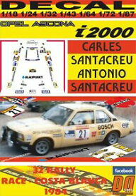 【送料無料】模型車 モデルカー デカルオペルアスコナサンタクレウレースコスタブランカdecal opel ascona i2000 csantacreu r racecosta blanca 1984 7th 09