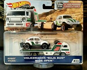 �y���������z�͌^�� ���f���J�[ �z�b�g�z�C�[���`�[���t�H���N�X���[�Q���o�n�o�O���C�h�I�[�v��hot wheels team transport 23 volkswagen baja bug amp; wide open vw sealed