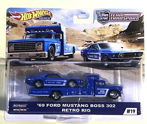 【送料無料】模型車 モデルカー ホットホイールチームフォードマスタングボスレトロリグhot wheels 2020 car culture team transport 69 ford mustang boss 302 retro rig