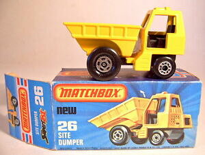 yz͌^ fJ[ }b`{bNXTCg_p[CG[~gC{bNXmatchbox sf no 26c site dumper yellow mint in box