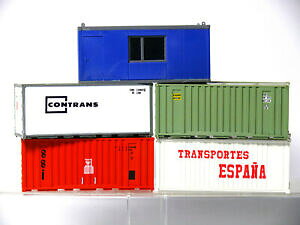 【送料無料】模型車 モデルカー container ssi, contrans, tranportes espana etc 5 x 20ft 187h0 top