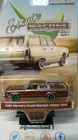 【送料無料】模型車 モデルカー グリーンライトエステートワゴングランドマーキスグリーンホイールチェイスgreenlight estate wagon 1980 mercury grand marquis green wheels chase ng141
