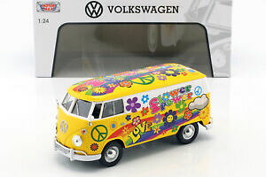 yz͌^ fJ[ tHNX[Q^CvgX|[^[t[p[CG[IW[^[}bNXvolkswagen vw type 2 t1 transporter flower power 2 yelloworange 124 motormax