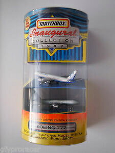 yz͌^ fJ[ }b`{bNXRNV{[COt@[XgVbgmatchbox inaugural collection boeing 777 first shot limited edition wbox 1997