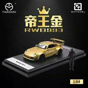 �y���������z�͌^�� ���f���J�[ �^�C���}�C�N���|���V�F�G���y���[�S�[���h�t�B�M���A���f��timemicro 164 porsche rwb993 emperor gold with figure model car