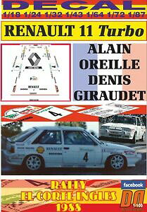 �y���������z�͌^�� ���f���J�[ �f�J�[�����m�[�^�[�{�I�����G���R���e�C���O���Xdecal renault 11 turbo a oreille r el corte ingles 1988 5th 01