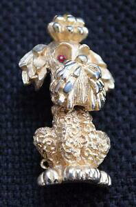 yz͌^ fJ[ Be[WS[hg[CXg[eNX`eAEF[Yv[hvintage gold tone red rhinestones eyes textured terrier welsh or dog poodle