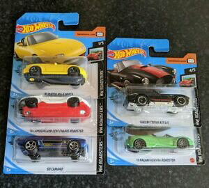 【送料無料】模型車 モデルカー ホットホイールロードスターシリーズセットセンテナリオカマロコブラホアイラhot wheels 2020 roadsters series set of 5 mx5,centenario,camaro,cobra,huayra