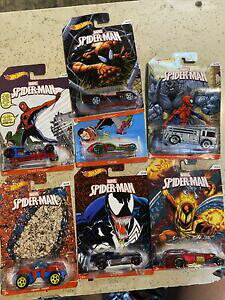 yz͌^ fJ[ zbgzC[}[xXpC_[}bgFmO[SuXpC_[C_[2013 hot wheels marvel spider man lot 7 venom green goblin spider rider moc