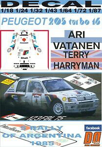 �y���������z�͌^�� ���f���J�[ �f�J�[���v�W���[�^�[�{�o�^�l���A���[���`��decal peugeot 205 turbo 16 e2 a vatanen r argentina 1985 dnf 01