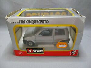 yz͌^ fJ[ uStBAbg`NG`FgVo[ao756 burago 124 fiat cinquecento silver ref 0194 good condition