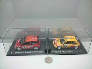 yz͌^ fJ[ VgGVgGT\XP[f[J[citroen c2 s1600 amp; citroen saxo s1600 143 scale model rally cars x2