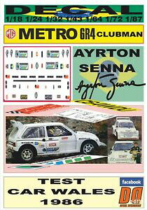 yz͌^ fJ[ fJ[gNu}ACgZieXgJ[EF[Ydecal mg metro 6r4 clubman ayrton senna test car wales 1986 01
