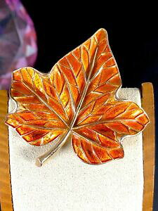 yz͌^ fJ[ p[tFNgpJC_NEhhin}GX}eAZu`Fznperfecto para caida crown trifari dorado naranja marron esmalte arce broche hoja