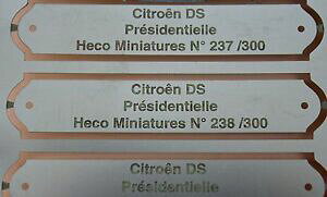 yz͌^ fJ[ wR~j`Av[gVgGheco miniatures ok 1 metal plate engraved numbered citroen ds presidential