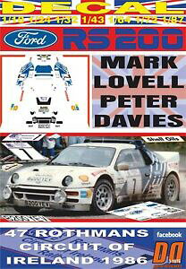 �y���������z�͌^�� ���f���J�[ �f�J�[���t�H�[�h�A�C�������hdecal ford rs200 m lovell c of ireland 1986 winner 01