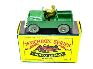 �y���������z�͌^�� ���f���J�[ �}�b�`�{�b�N�X���R���X�j�[�{�b�N�X�����h���[�o�[�O���[���}�E���g�~���gmatchbox moko lesney repro box 175 no 12a land rover 1955 green mtlr mint