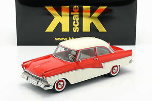 �y���������z�͌^�� ���f���J�[ �t�H�[�h�^�k�X���f�����b�h�z���C�g�X�P�[��ford taunus 17m p2 model 1957 redwhite 118 kkscale