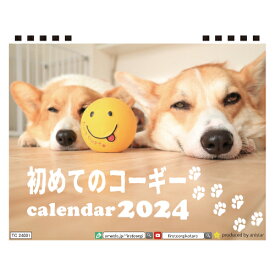 【予約販売】 初めてのコーギー犬 2024年 卓上 カレンダー TC24062