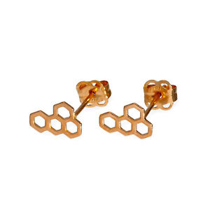 Real 375 9ct Gold & Clear CZ Crystal Stud Earrings Studs 