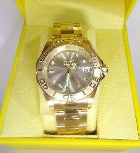 �y���������zinvicta men pro diver automatic nh35a 18k gold plate ss 24 jewel watch