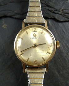 【送料無料】vintage ladies certina solid 9ct gold wrist watch 1960s