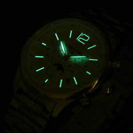 【送料無料】luxury mens waterproof green helium watch moon phase stainless steel watch