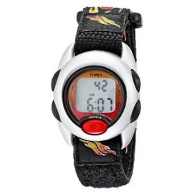 【送料無料】timex t78751xy kids digital nylon amp; fabric flames strap chrono watch