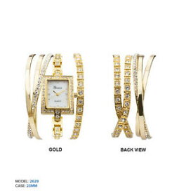 【送料無料】 geneva ladies cz rectangular jewelry wrist watch 23mm