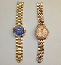【送料無料】2 womens aeropostale rose goldtone amp; twotone metallic quartz analog watches