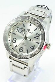 【送料無料】silver plated mens round fashion wrist watch 23