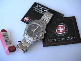 【送料無料】wenger genuine swiss army 22 jewel chronograph, 2 tone, brand wbox amp; papers