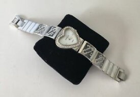 【送料無料】signed ceres 1990s silver tone ornate link lady wrist heart watch