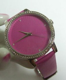 【送料無料】pink jeweled bezel manhatten by croton watch running